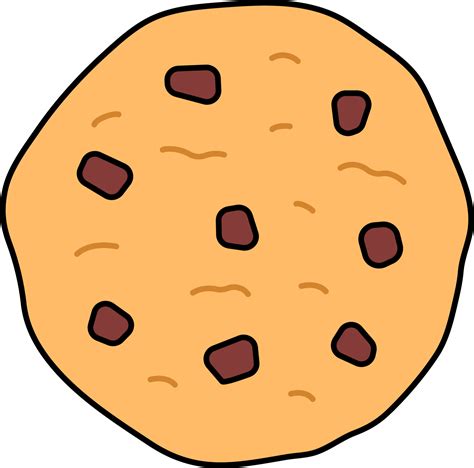 Vanilla Chocolate Chip Cookie Dessert Icon Element Illustration Colored