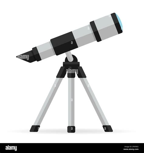 Vector Astronomy And Space Telescope Flat Illustration Stock Vector