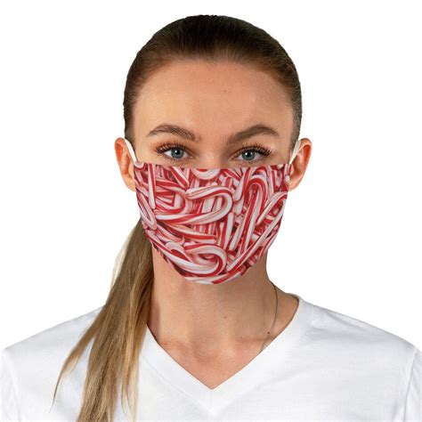 Candy Cane Face Mask Candy Cane Mask Christmas Face Mask Etsy