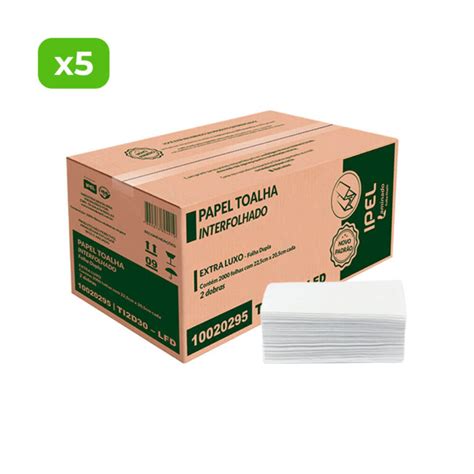 Pack 5 Cajas Toalla Interfoliada Doble Hoja 2 000 Unidades C U COMCER