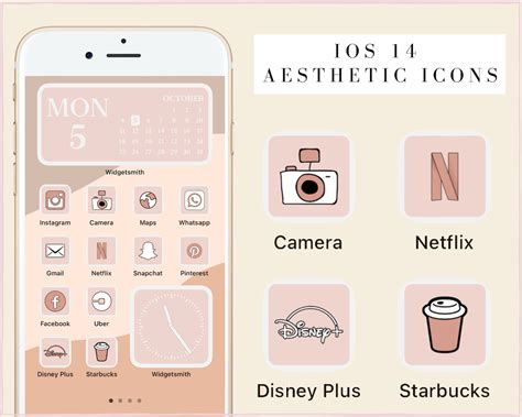 IOS 14 Pink Aesthetic App Icons For IPhone Home Screen 50 Etsy