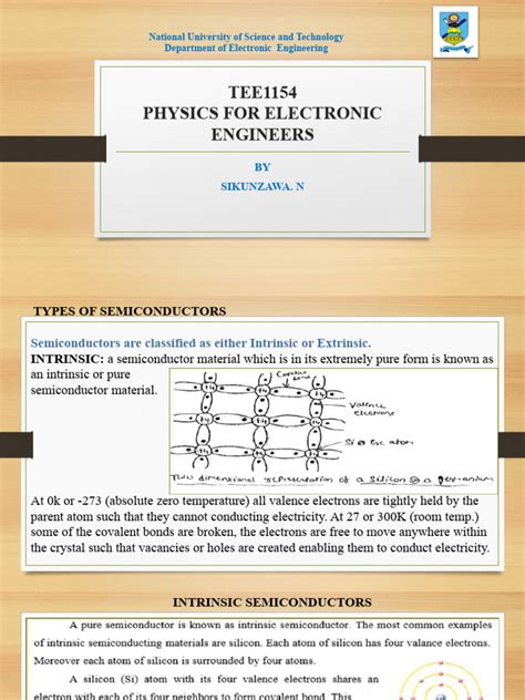 Eee1154 Physics For Electronic Engineers L2 Pdf Semiconductors Electrical Resistivity And