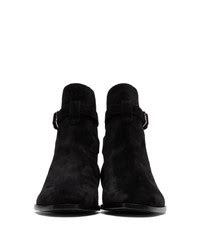 Saint Laurent Black Suede Wyatt Jodhpur Boots Ssense Lookastic