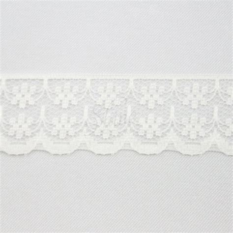 Nylon Lace Trimming 133 White Shine Trimmings Fabrics