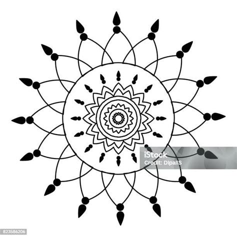 Grafis Bulat Dekoratif Geometris Mandalas Atau Desain Henna Dalam