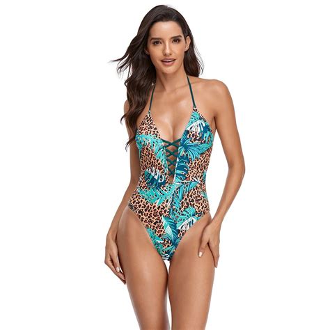 Women Sexy Print Backless One Piece Bikini Swimwear Swimwear And Bikini Price