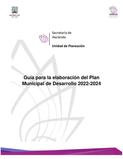 Guia Elaboracion Plan Municipal de Desarrollo 5 oct 2021 Guía para la