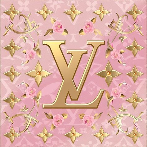 Louis Vuitton Logo Elegant Style Chanel Logo Wallpaper Metallic Pink