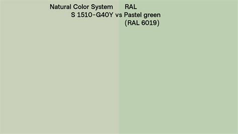 Natural Color System S 1510 G40Y Vs RAL Pastel Green RAL 6019 Side By