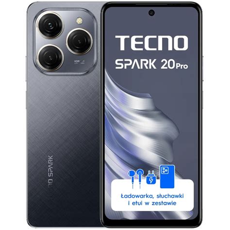 Smartfon TECNO Spark 20 Pro 8 256GB Moonlit Black Sklep Opinie Cena