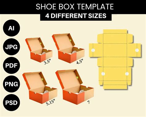 Shoe Box Template Shoe Box Svg Sneaker Box Svg Shoe Box Label