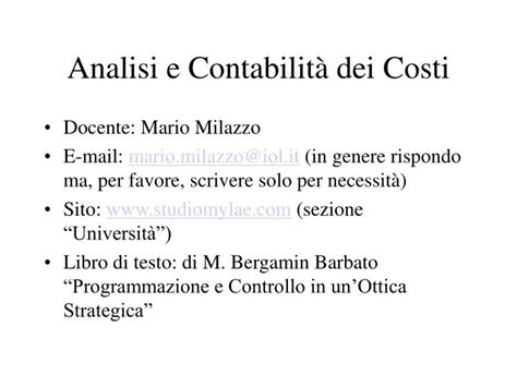 Ppt Analisi E Contabilit Dei Costi Powerpoint Presentation Free