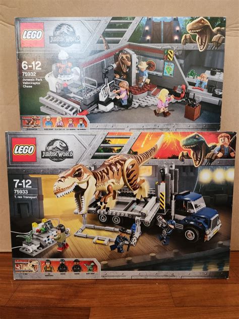 Lego Jurassic World Bundle 75932 Jurassic Park Velociraptor Chase And 75933 T Rex Transport