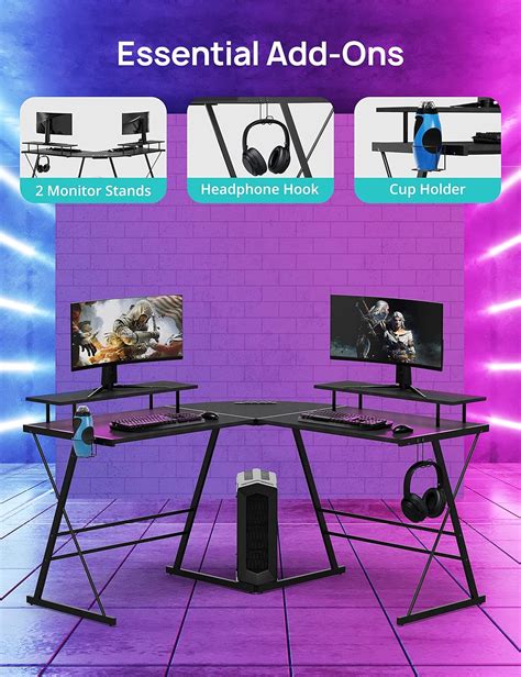 Buy Evajoy Gaming Desk L Shaped Computer Corner Desk 53 Ergonomic