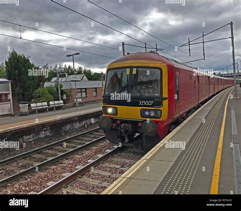 Red Royal Mail Train 325007 At Platform Motherwell Station North