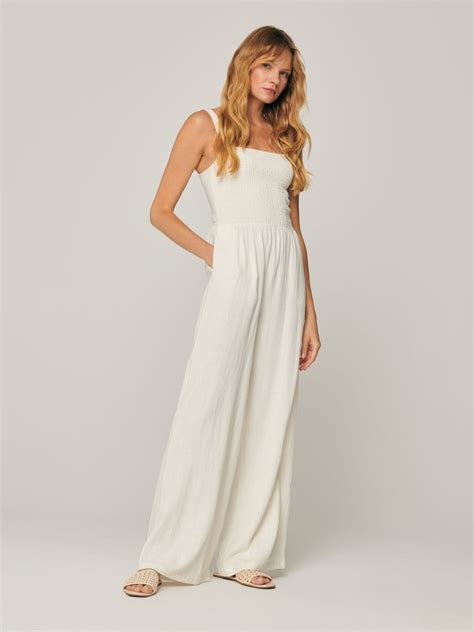 Linen Blend Jumpsuit Color Nude SINSAY 7678J 02M