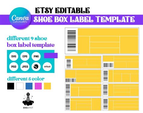 Shoe Box Label Template Template Svg Shoe Box Label Svg Printable