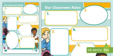 Our Classroom Rules Editable Display Poster 1st 2nd Classes