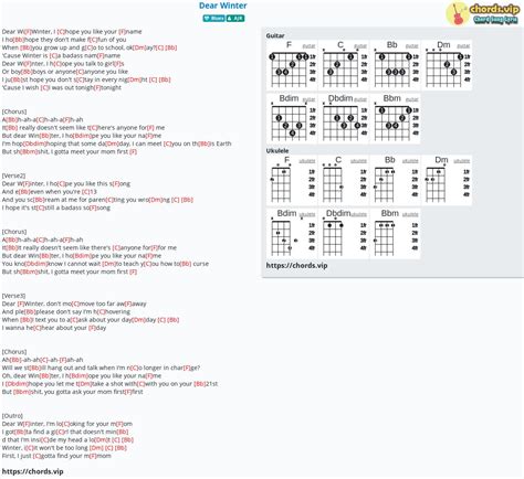 Chord: Dear Winter - AJR - tab, song lyric, sheet, guitar, ukulele ...