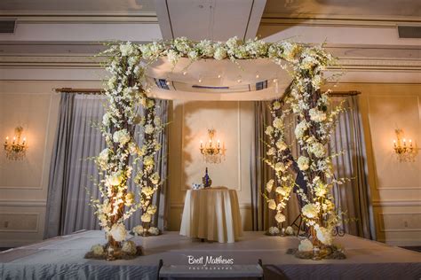 Stunning Chuppah Design With Birch And White Flowers Westchester