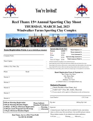 Fillable Online Clay Shoot Registration Form Ai Fax Email Print