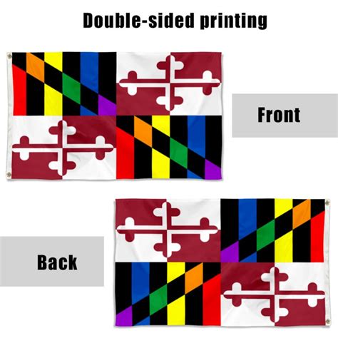 Maryland Rainbow Gay Pride Flag Banner