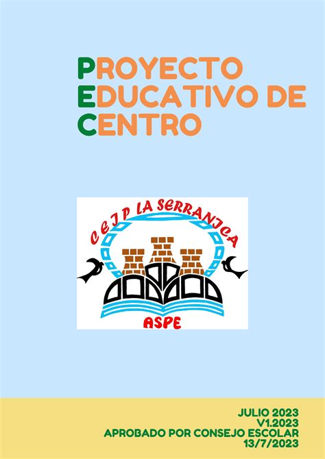 Proyecto Educativo De Centro CEIP LA SERRANICA