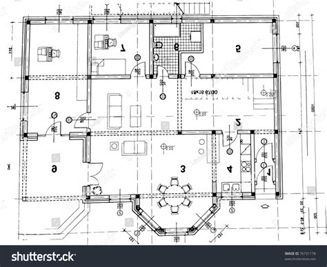 top view architectural plan stock vector royalty