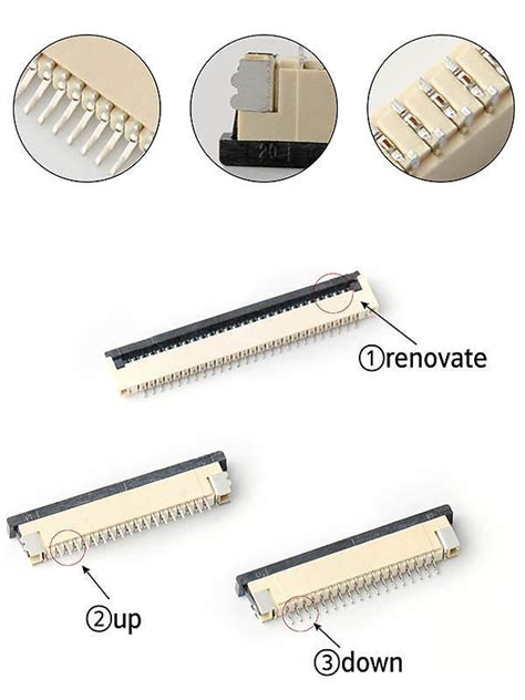 Fpc Connector Mm Pitch Smt Zif Flip Lock Type Mm Height Ffc