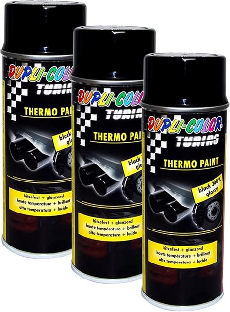 3X DUPLI Color Thermo Lack Black GLÄNZEND 300C HITZEBESTÄNDIG Lack