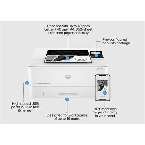 Hp Laserjet Pro Dn Laser Monochrome Printer Up To Ppm Duplex