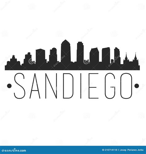 San Diego California Skyline Silhouette City Design Vector Famous