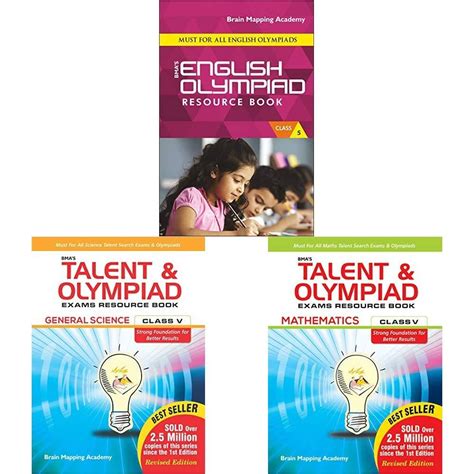 Class 5 Olympiad Exams Resource Books Maths Science English Set