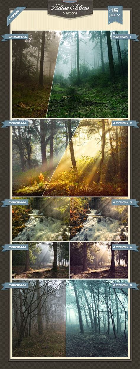 5 Free Nature Photoshop Actions * Easy to use. * The Real and the best ...