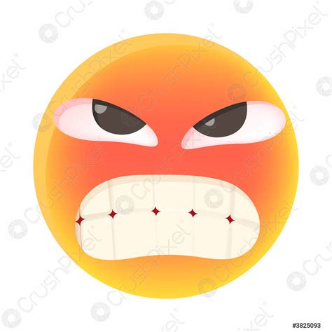 Angry Emoticon Icon In Cartoon Style Stock Vector Crushpixel