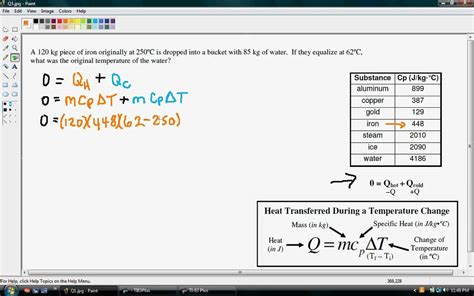 Heat Thermal Equilibrium Finding Initial Temp Youtube