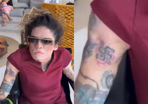 Suástica tatuada em influencer trans e cadeirante chama a atenção nas redes