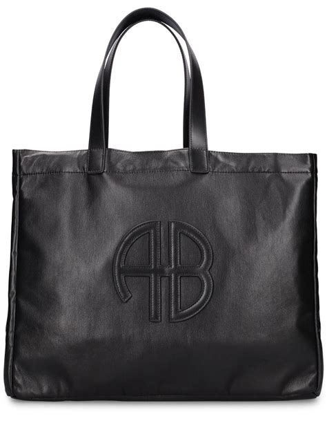 Anine Bing Large Rio Recycled Leather Tote Bag In Black Lyst