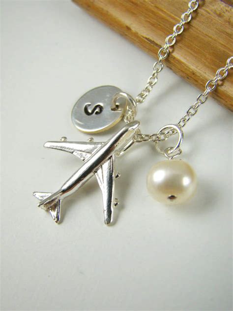 Flight Attendant Gifts Personalized Airplane Necklace and Card - Etsy