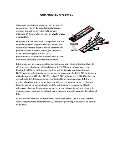 Resumen Congestión en Redes Wlan EN REDES WLAN Algunos de los