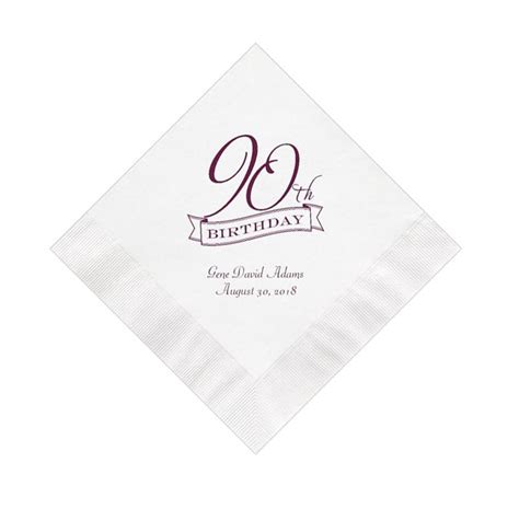 90th Birthday Party Napkins Personalized Set of 100 Ninetieth Supplies ...