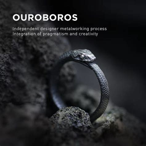 Jual Cincin Ular Hitam Mouth Ouroboros Black Snake Ring Import High