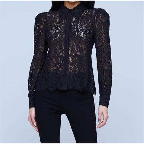 L Agence Tops New Lagence Jenica Lace Blouse In Black Poshmark