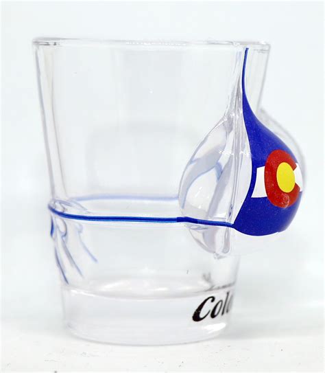 Colorado Flag Bikini Bust 3D Shot Glass