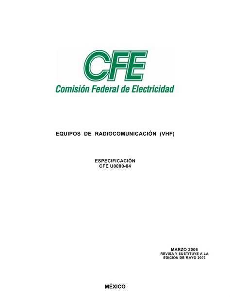 Pdf Equipos De Radiocomunicaci N Vhf Qu Lapem Cfe Gob Mx