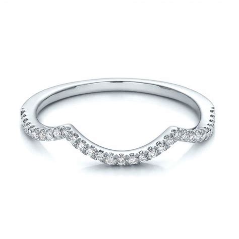 Contemporary Curved Shared Prong Diamond Wedding Band Curved Wedding Band Diamond Wedding Bands