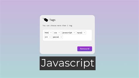 Add Tags Input Using Html Css Javascript Youtube