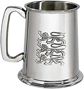 Amazon.com | Wentworth Pewter - Three Lions 1 Pint Pewter Tankard: Beer ...