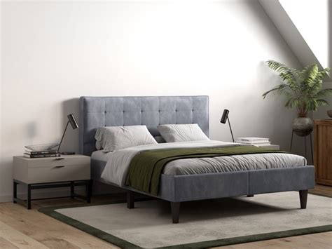 flair perth fabric bed grey