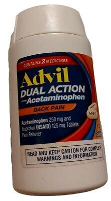 ADVIL DUAL ACTION IBUPROFEN WITH ACETAMINOPHEN BACK PAIN RELIEVER 72